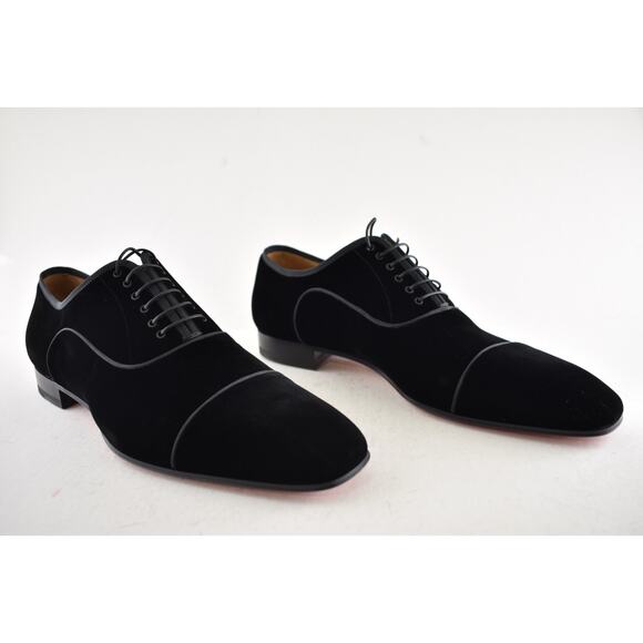 Christian Louboutin Greggo Orlato Flat Black Velvet Oxford Dress Loafer 43 10 main image 6